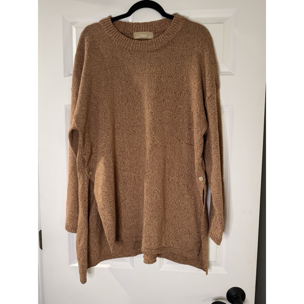 Free People Free-est Knit button up Sweater Set Cotton  Brown Medium  Nwt